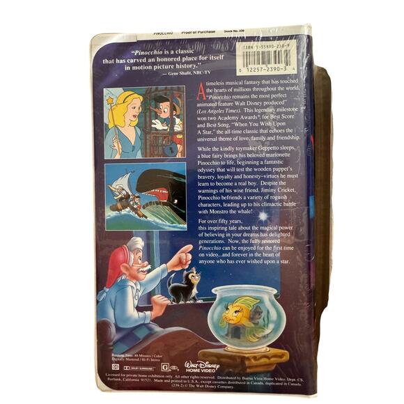 Disney Masterpiece VHS Lot Sealed 90s Pinocchio Sleeping Beauty Oliver & Company - Picture 3 of 9